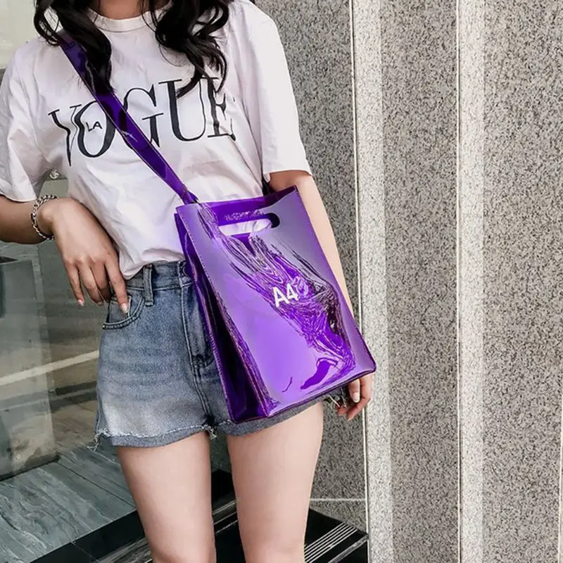 Новое поступление 2019 женская сумка из ПВХ мессенджер через плечо тоут сумки