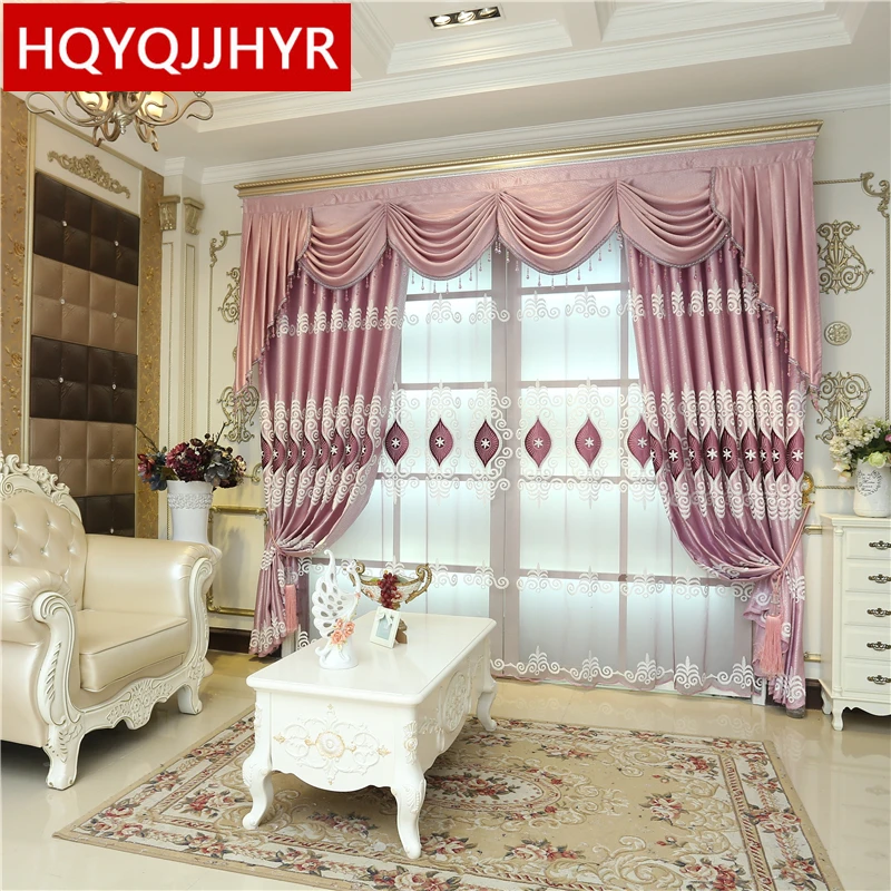 Фиолетовый роскошный европейский стиль Вилла полный оттенок шторы на окна для