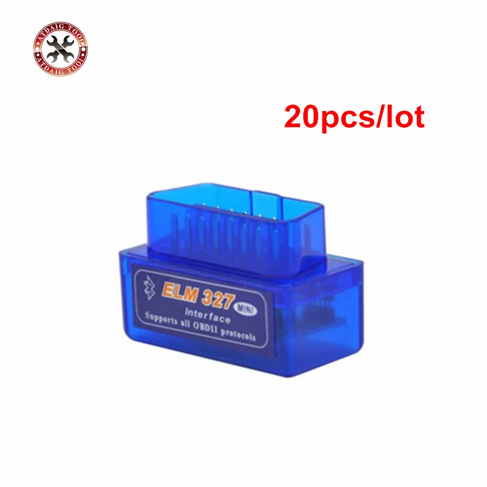 Диагностический инструмент Super Mini ELM327 Bluetooth OBD2 ELM 327 V2.1 последняя версия 20 шт./лот