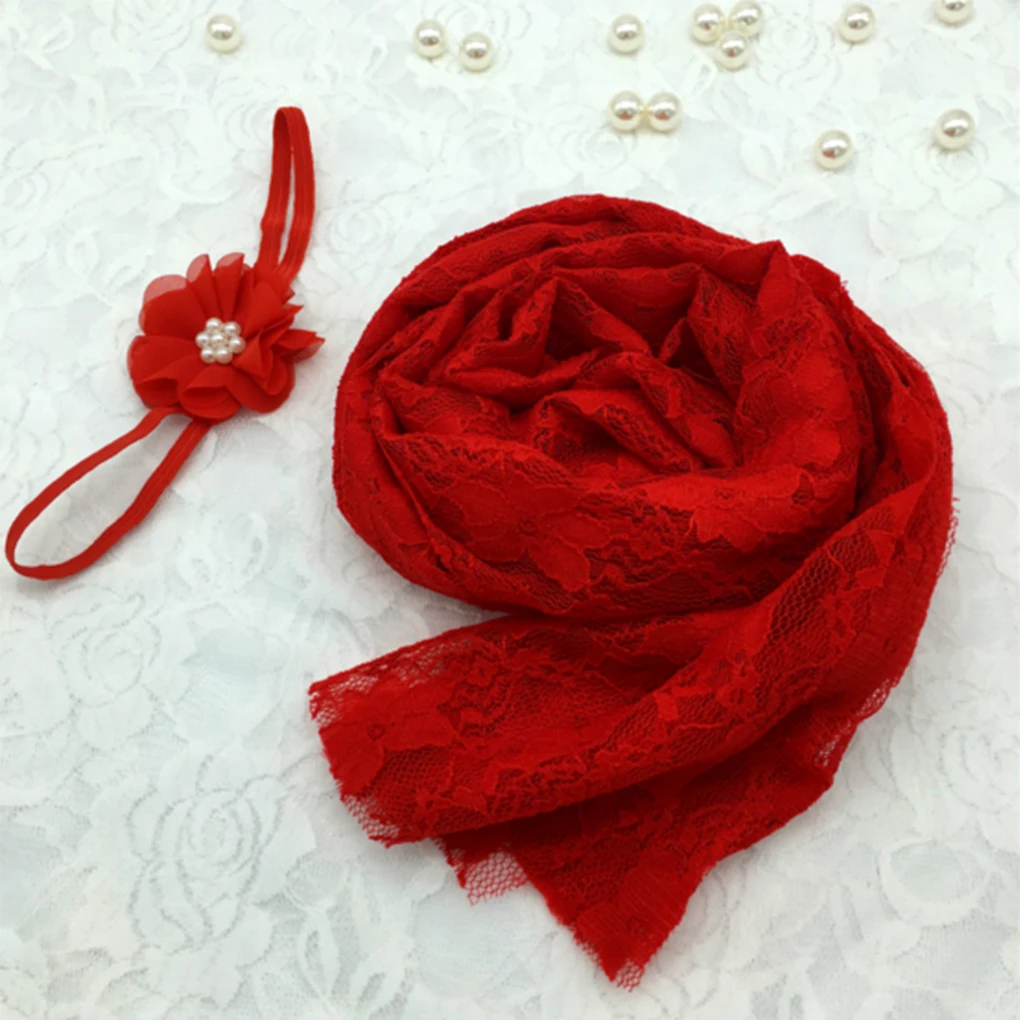 Кружевной шарф ручной работы для фотосъемки новорожденных с