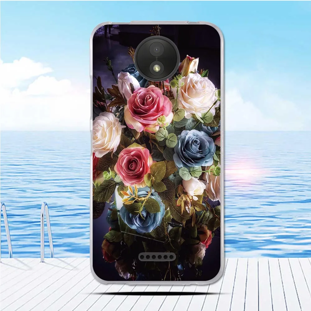 Цветочный чехол для телефона Motorola MOTO C Plus чехлы Мультяшные мягкие из ТПУ XT1723 XT1724