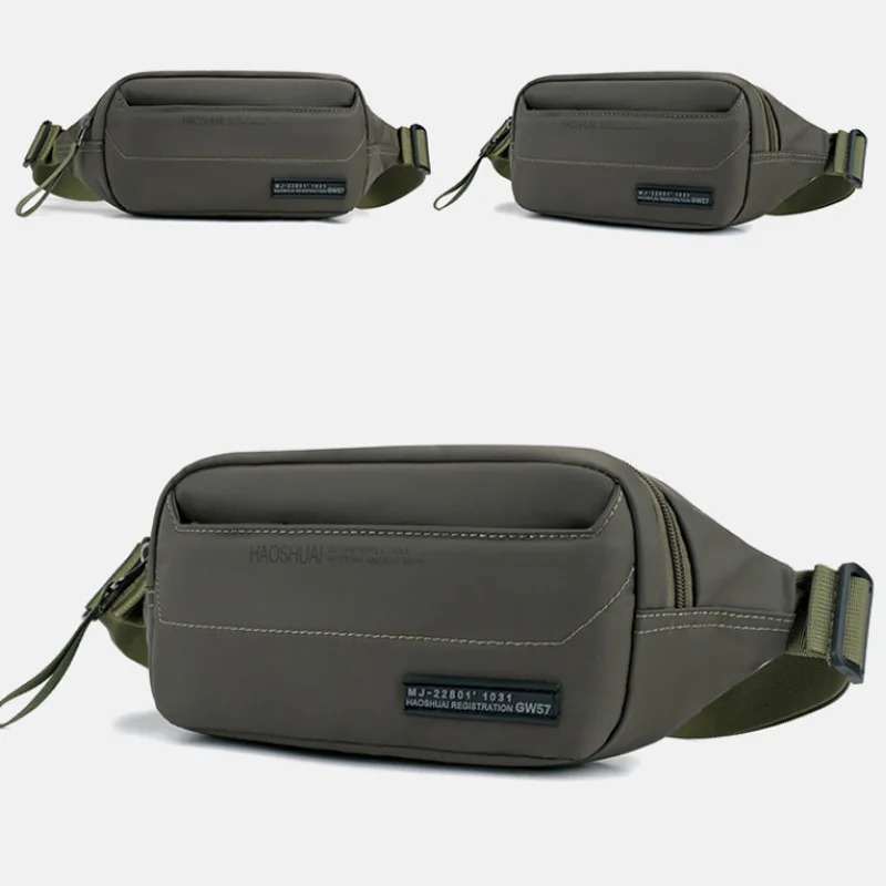 Army Green Мужская нейлоновая поясная сумка, кошелек, сумка, повседневная сумка через плечо, модная мужская сумка через плечо, грудь, бедра, пояс, сумки - Цвет: Army Green