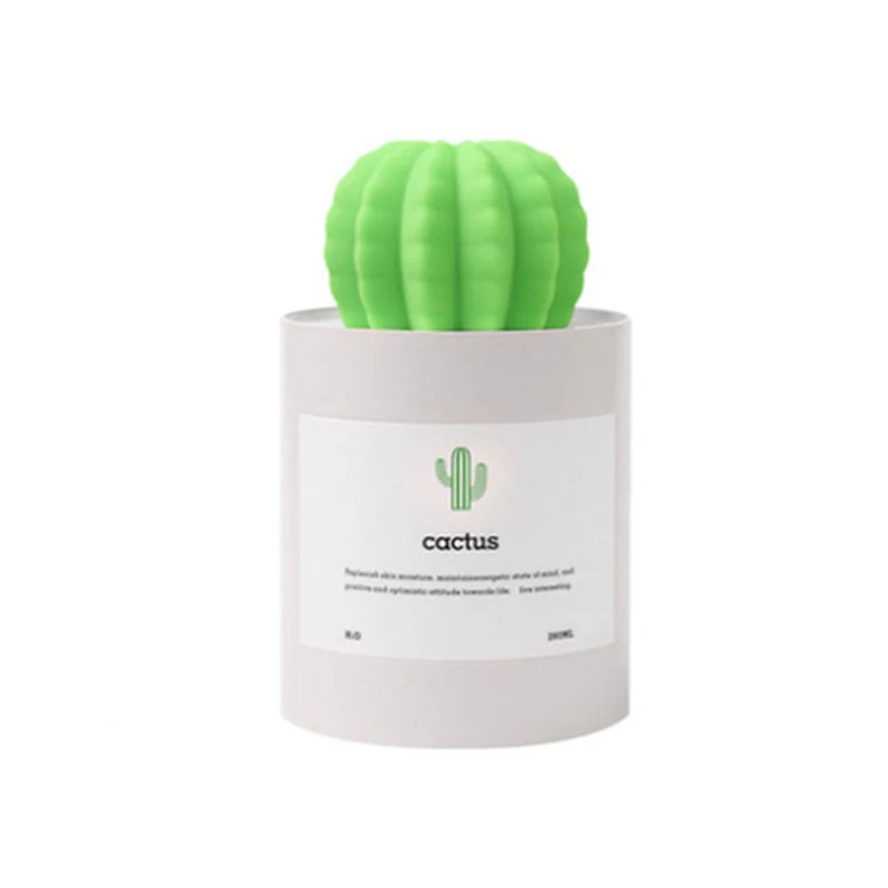 280ML Portable USB Cactus Air Humidifier Ultrasonic Humidifier Air Nebulizer Aromatherapy Bulk Household Car Aroma Nebulizer