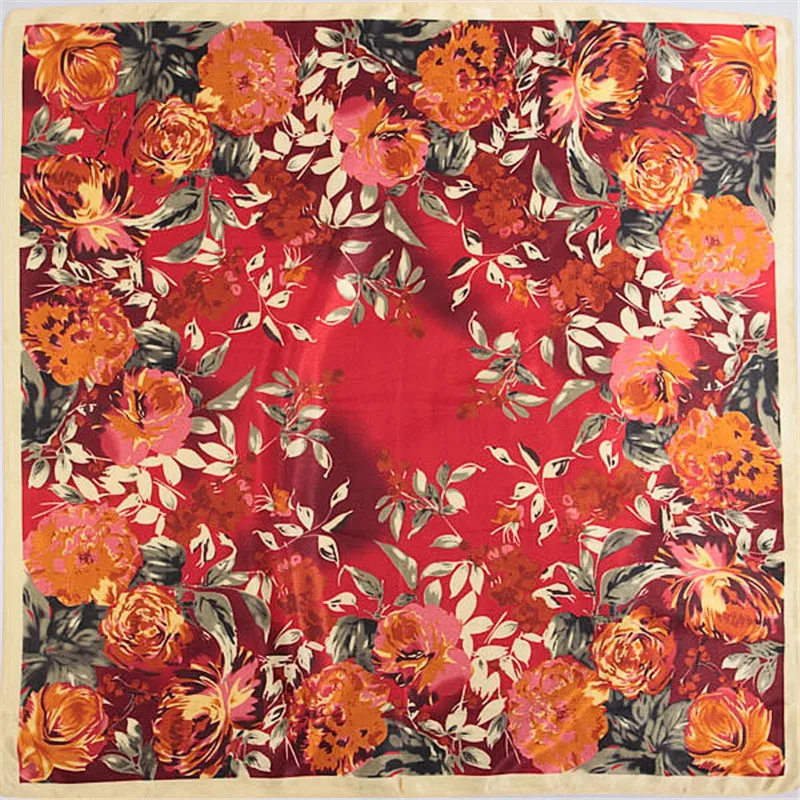 Женский квадратный шейный платок 90x90 см в европейском стиле|silk scarf|silk scarf womensquare |