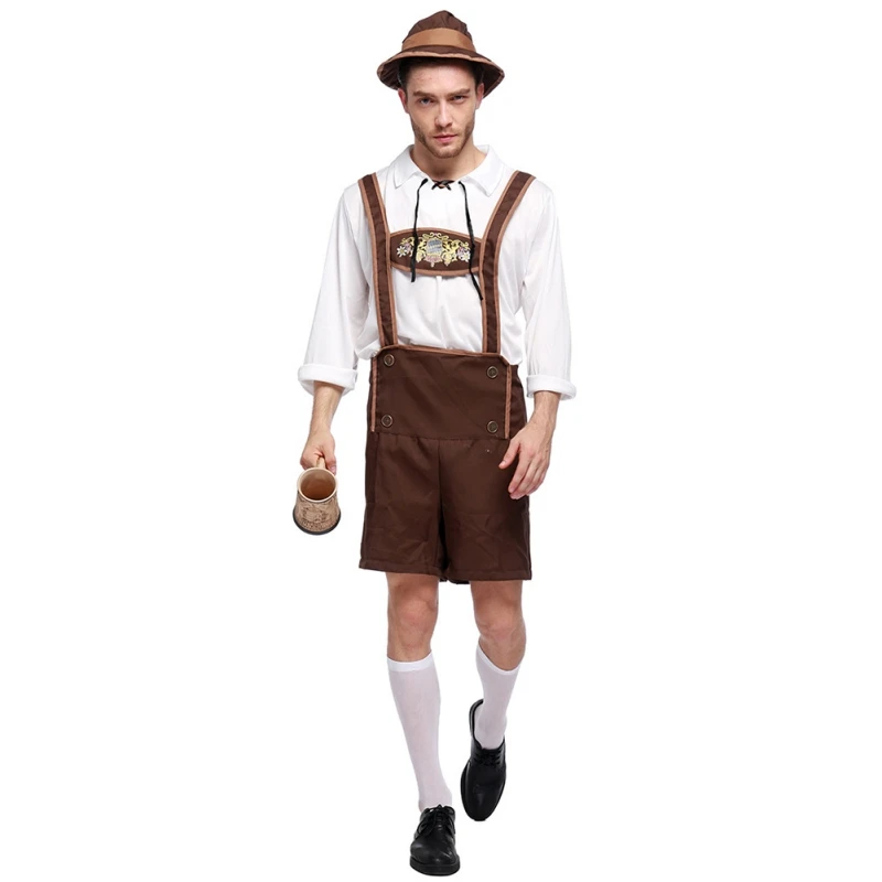 Мужской костюм для немецкого фестиваля Октоберфест взрослых сцены Lederhosen