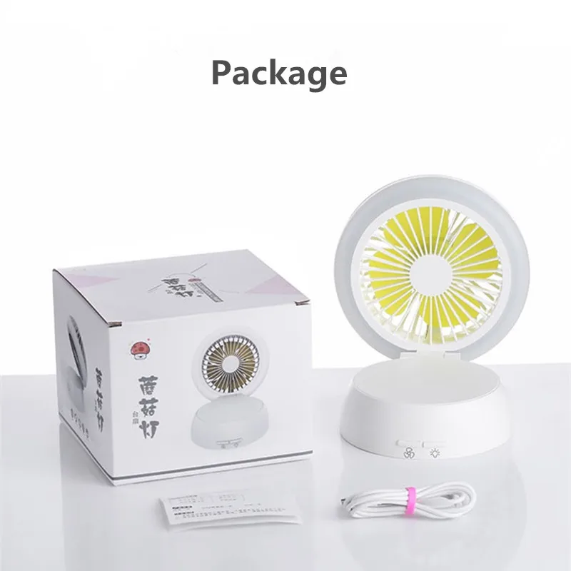 

2 In 1 Portable Handheld Fan With LED Light Air Cooling Conditioner 3 Speed Rechargeable USB Electric Mini Fan for Home Outdoors