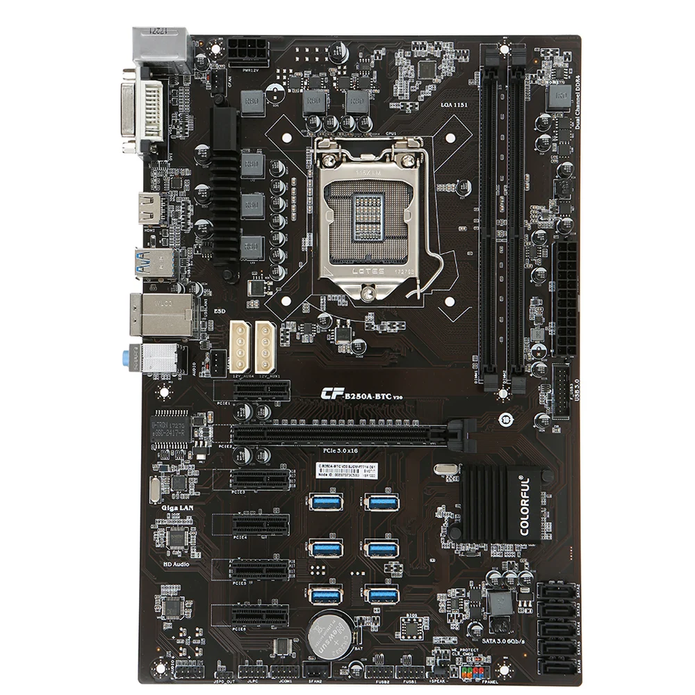 Красочные C.B250A-BTC V20 системная плата для Intel B250/LGA1151 процессор сокета DDR4 SATA3 ATX материнская плата для настольных ПК