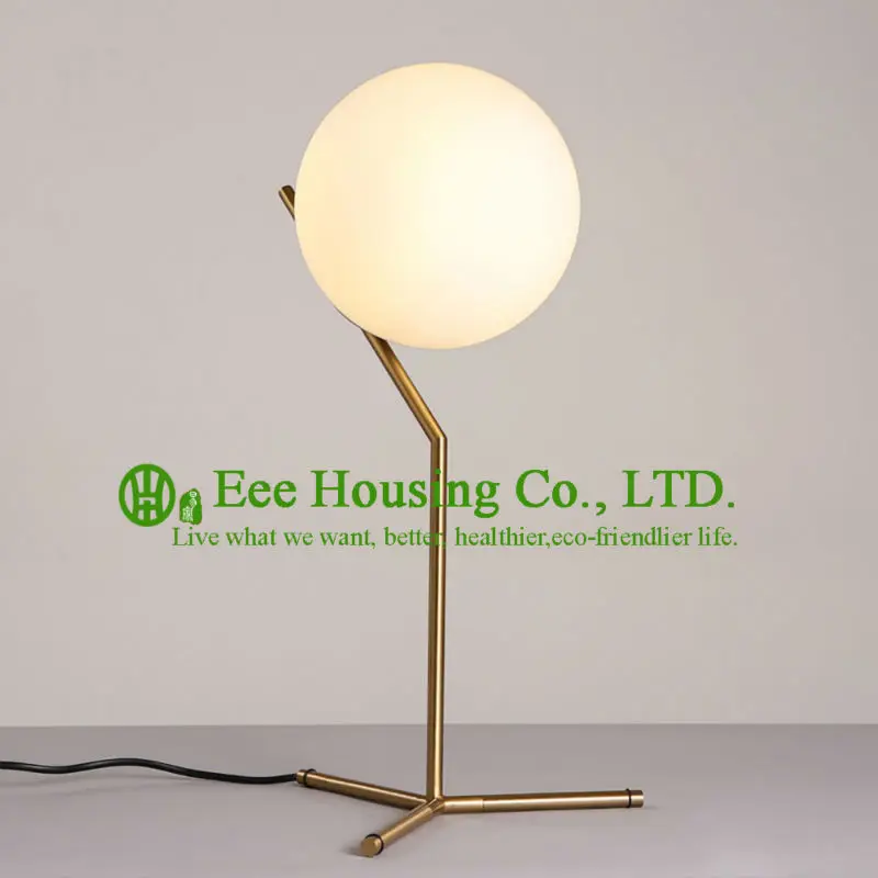 

North America LED Modern Table Desk Lamp White Lampshade Gold Light Base Residential Lighting