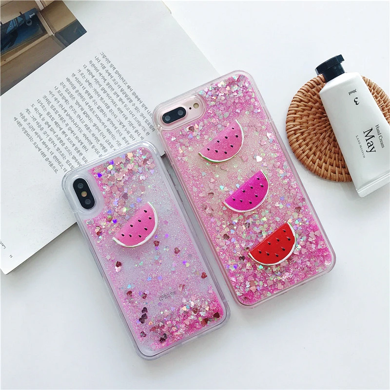 3D чехол с рисунком арбуза для iphone 7 8 X чехлы из силикона ТПУ ПК динамическая