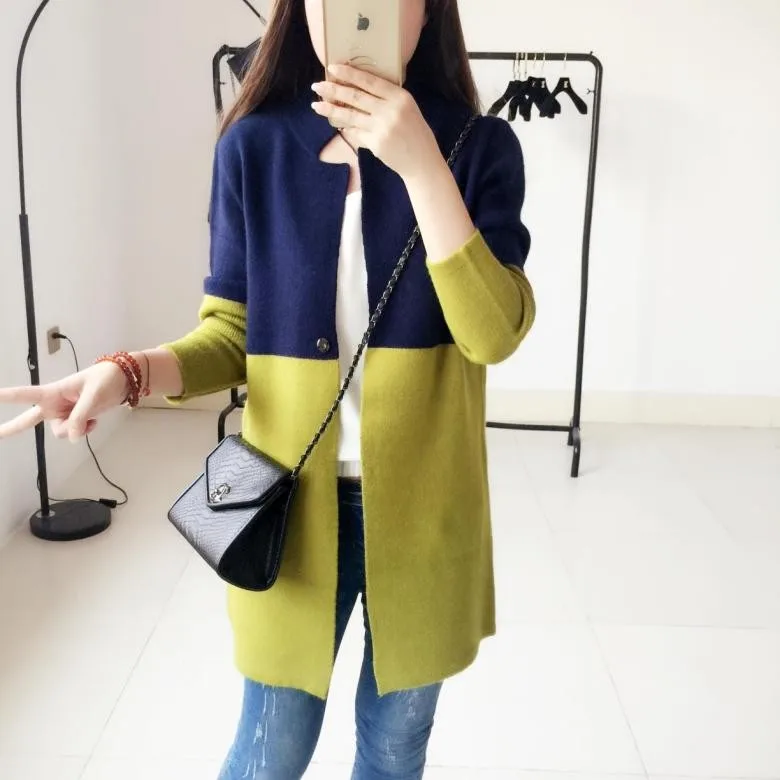 S-L Fashion Spring Autumnn female Korea Cardigan women jacket sweater coat color in long cardigan |