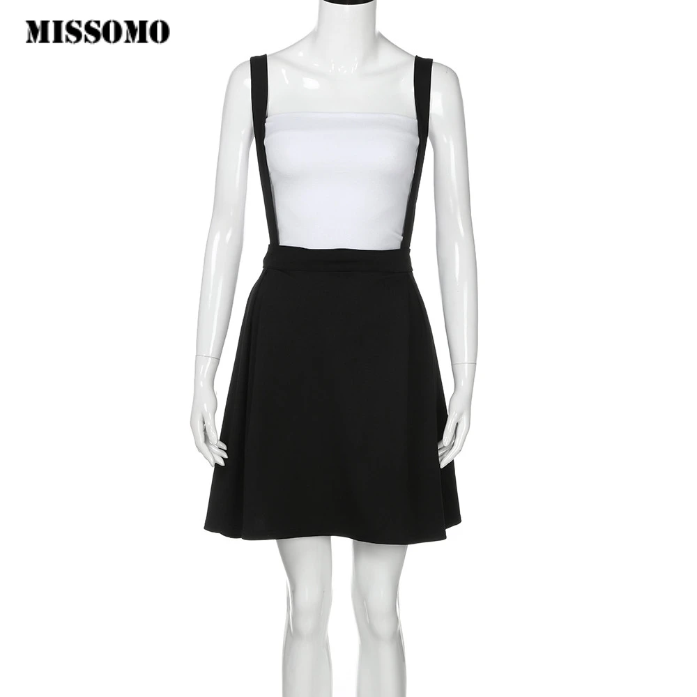MISSOMO 5XL Женская юбка s черная юбка Свободный ремень чистый цвет короткая мини плиссированная юбка клетчатая одежда для женщин
