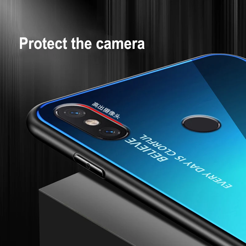 Роскошный чехол для телефона из закаленного стекла с градиентом Xiaomi Redmi Y2 корпуса