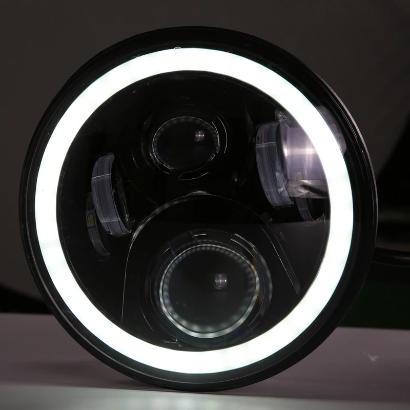 7 &quot12V 24V DRL светодиодный фонарь с белым кольцом Halo для Lada 4x4 URBAN Angle Eyes налобный