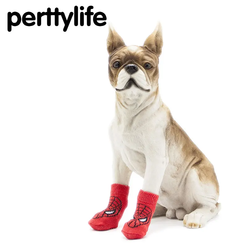 PERTYLIFE красный принт Человек паук мультфильм милые носки для щенков теплый анти
