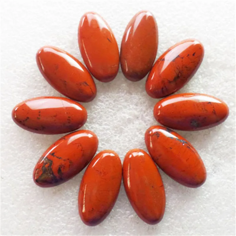 (10 шт./лот) оптовая продажа натуральные красные яшмы овальный кабошон 30x15x7 мм
