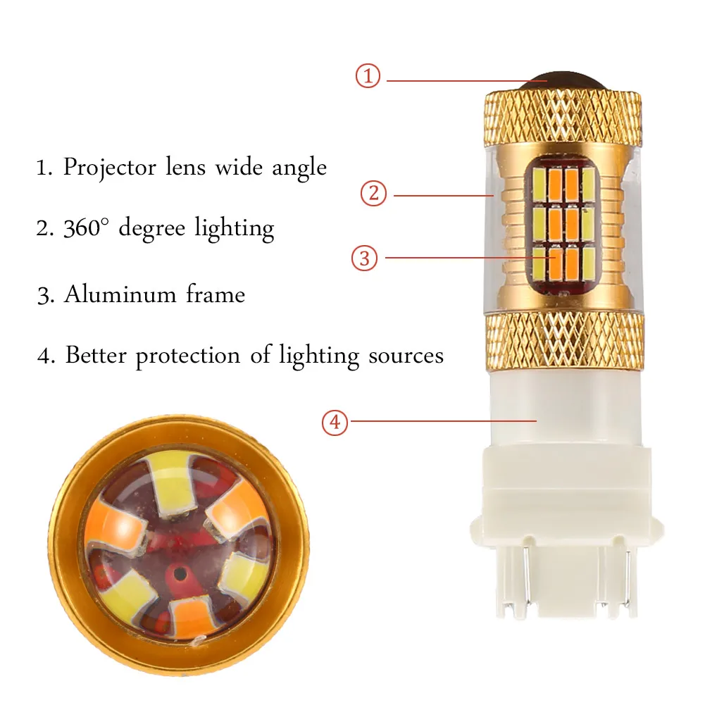 Горячее предложение 1 пара 3157 T25 54SMD 12 Вт Светодиодный переключатель лампы SMD DRL