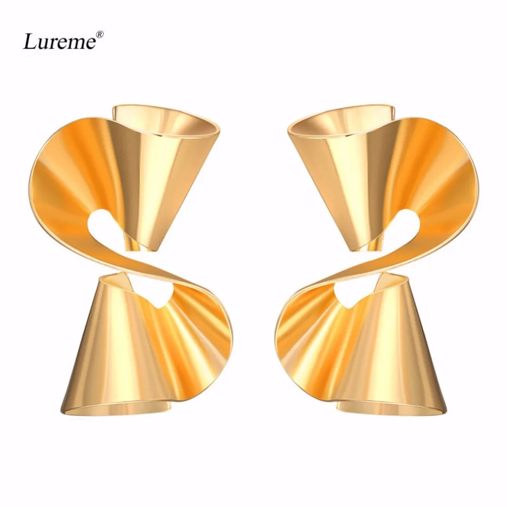 

Lureme новый дизайн индивидуальные скрученная лента серьги-гвоздики с бантом для женщин крутые серьги ювелирные изделия Brincos