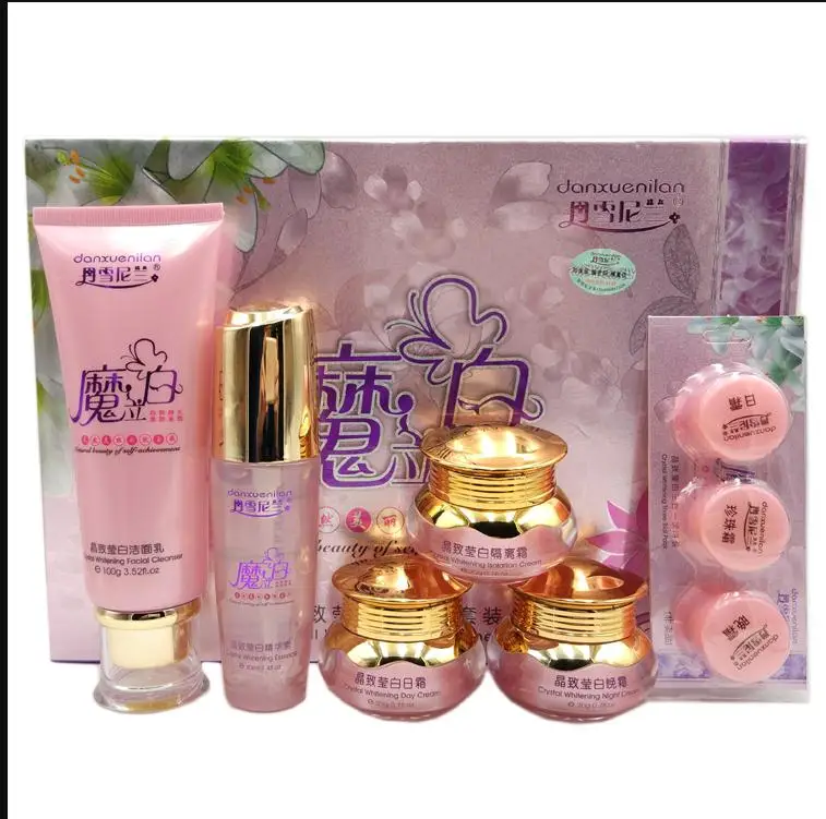 Danxuenilan натуральный Красота кристалл отбеливание 5в1 набор нежное Волшебный Крем