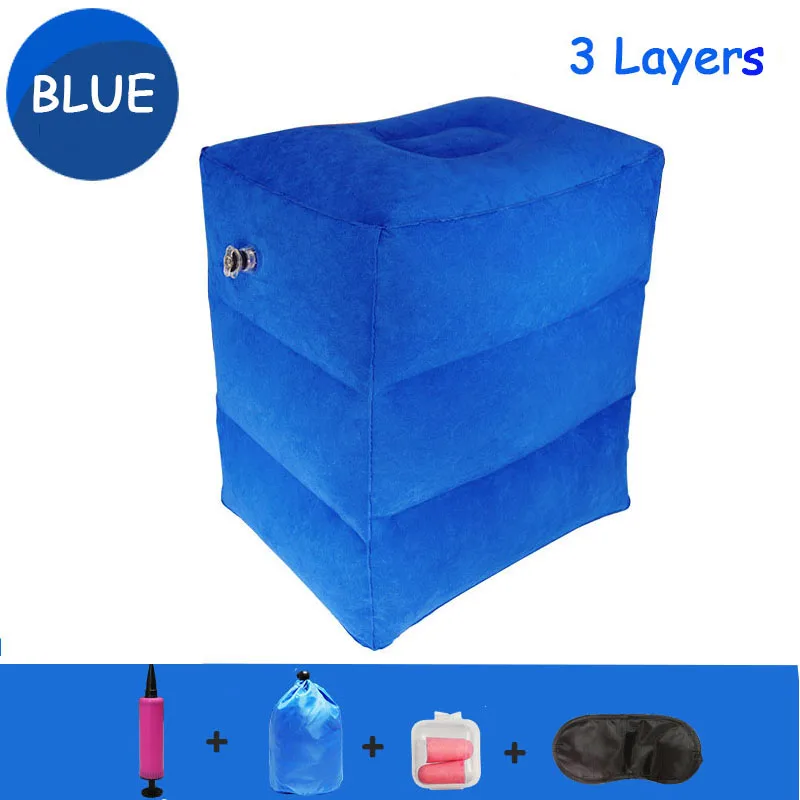 Дорожная подушка для ног поезда автомобиля самолета 2/3 слоев из ПВХ надувная с