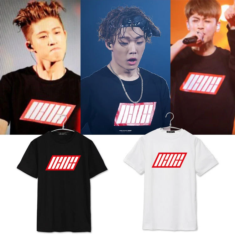Kpop 2017 IKON рубашка с короткими рукавами и принтом концертного альбома летняя
