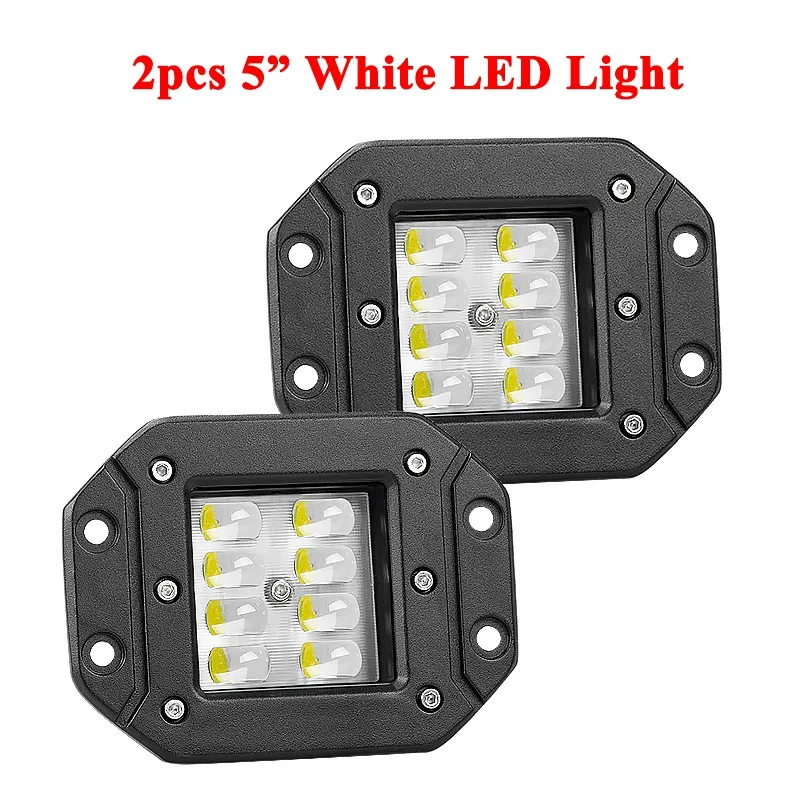 2pcs White VISORAK 2 шт./лот " светодиодный светильник с заподлицо внедорожный светодиодный светильник для вождения автомобиля 4WD 4x4 SUV ATV Truck внедорожный светодиодный рабочий светильник - Цвет: 2pcs White