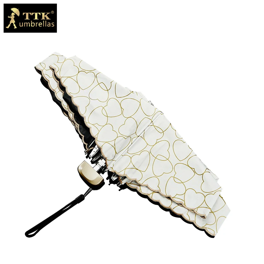 Зонтик кружевной Женский 5 складывающихся мини зонтиков карманный маленький