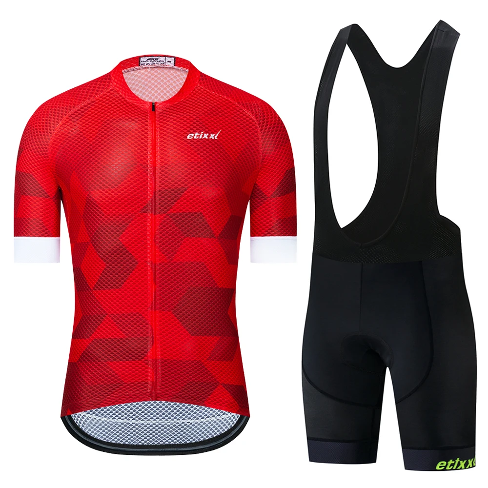 ETIIXXL Лето Велоспорт Джерси Набор PRO TEAM AERO Одежда MTB велосипедная одежда Maillot Ropa Ciclismo мужские велосипедные наборы - Цвет: Bib Cycling Set 08