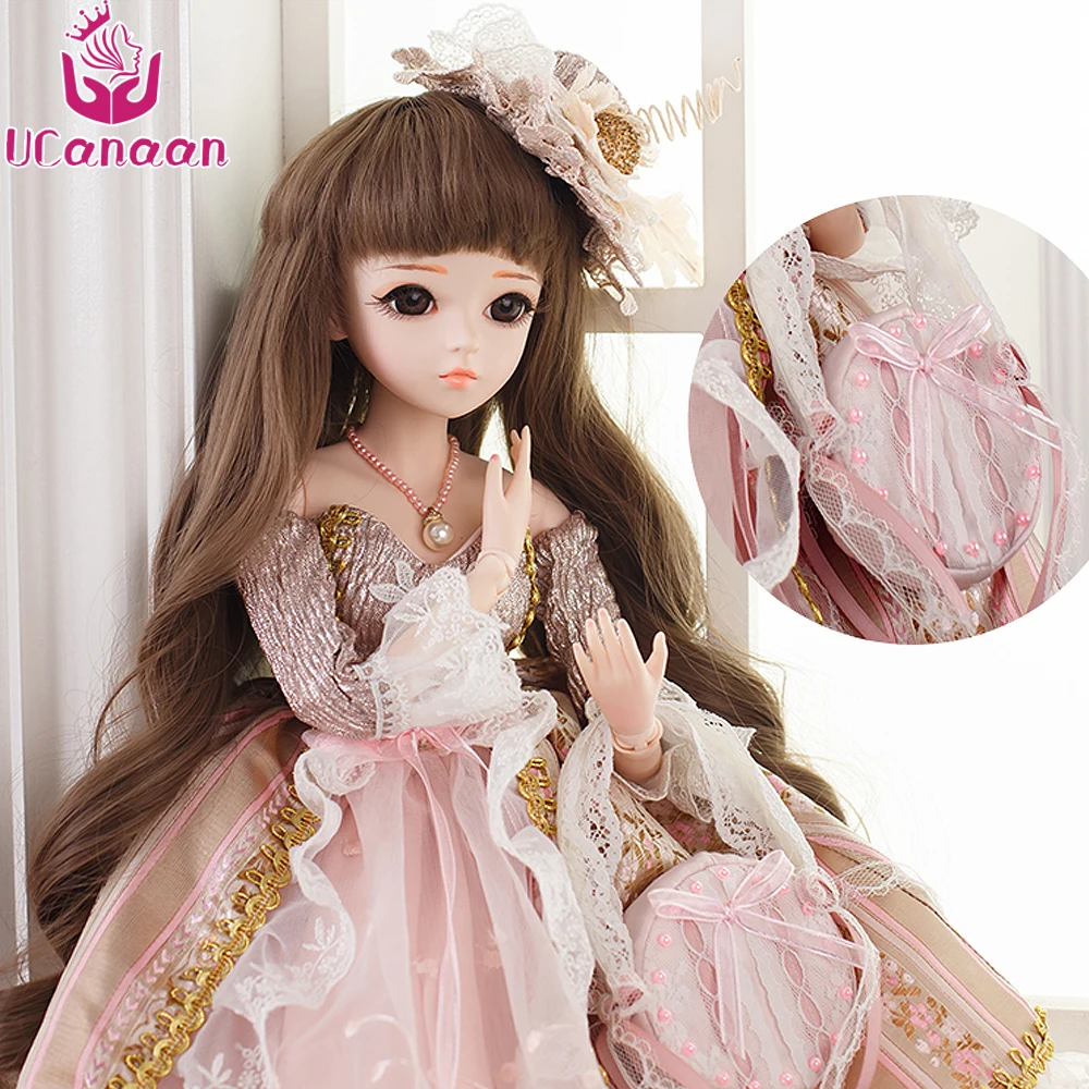UCanaan 60CM SD BJD Doll 1/3 Girl Princess Dress Long Hair Toys With Outfit Shoes Wigs Makeup Clothes 18 Ball Joints Dolls | Игрушки и