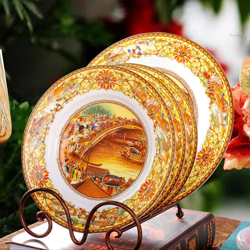 Тарелка для супа тарелка рыба фарфоровая отелей Цзиндэчжэнь глазурь розовая