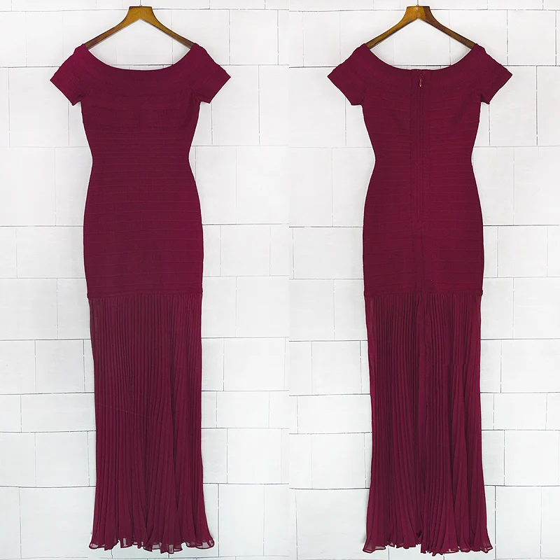 Top Quality 4 Color Women Sexy Short Sleeve Slash Neck Long Rayon Bandage Dress Ladies Designer Fashion Party | Женская одежда