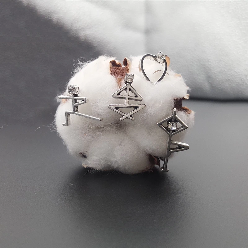Серьги женские в богемном стиле 4 шт./компл. ажурная фигурка портрет Йога осанка
