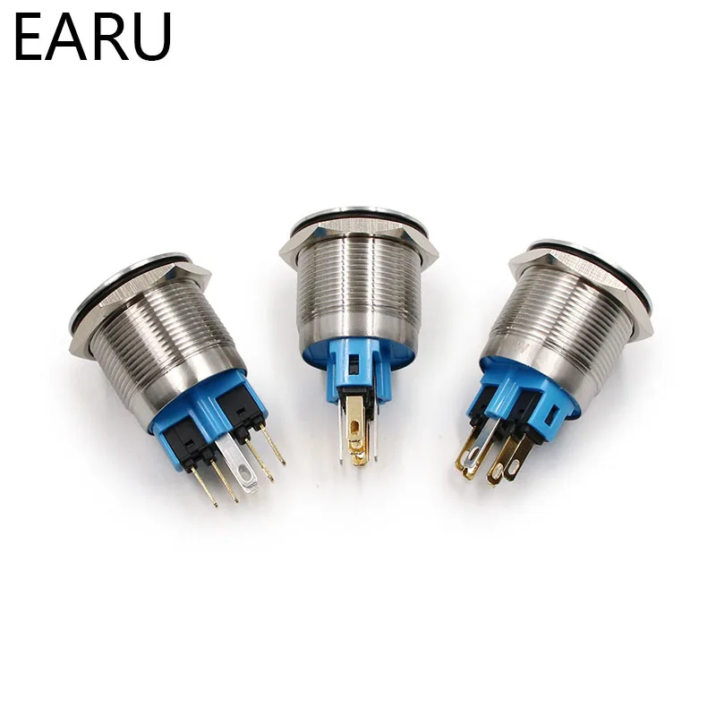 Металлический водонепроницаемый кнопочный переключатель из нержавеющей стали 22