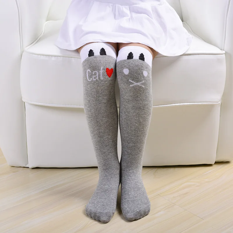 Детские гольфы с изображением мультяшной кошки носки для девочек Гетры
