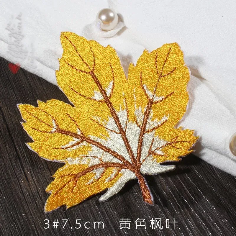 1 шт. кленовый лист патч для приклеивания утюгом аппликация с вышивкой патчи