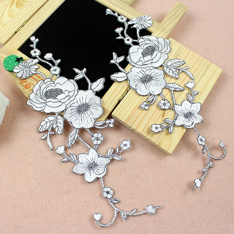 Новая мода вышивка цветок аппликация патч одежда футболка DIY аксессуары сливы