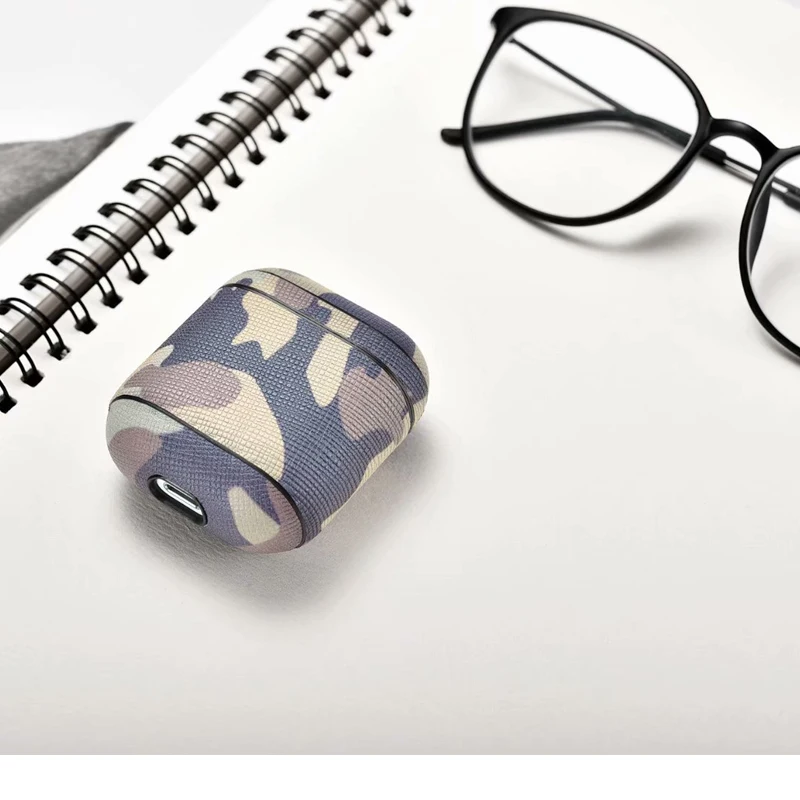 Icarer камуфляж Чехол для AirPods натуральная кожа чехол для Apple Airpods сумка для наушники для iphone чехол для хранения мини-карман