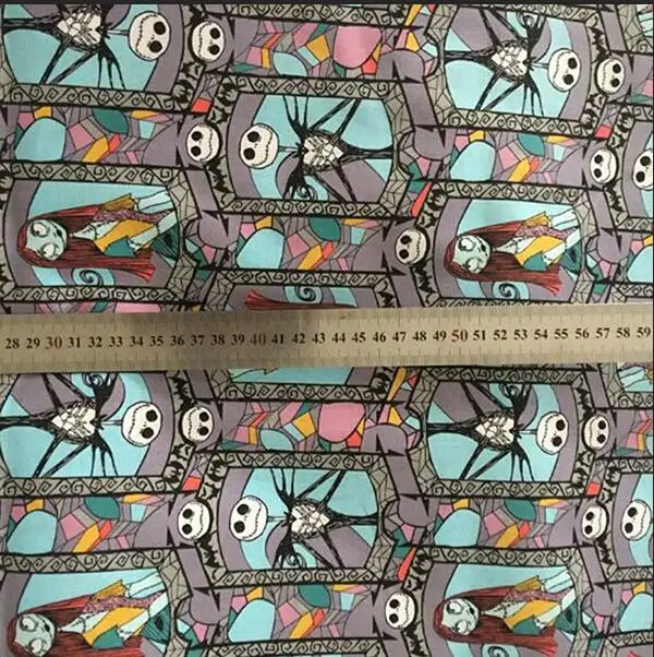 105cm wide x100cm Модная ткань с черепом, хлопок, ткань для красивой девочки, с принтом дьявола, ткань с принтом черепа, лоскутное шитье, платье, одежда, ширина 105 см - Цвет: 105cm wide x100cm