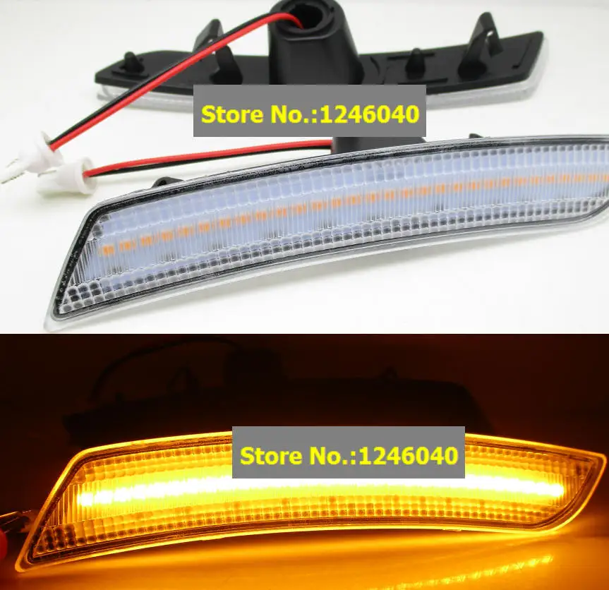 Crystal side light 2 шт. дымчатые линзы передние и задние светодиодные, боковые, габаритные фонари для Chevrolet Camaro Cadillac CTS ATS UP приятный янтарный - Испускаемый цвет: Crystal side light