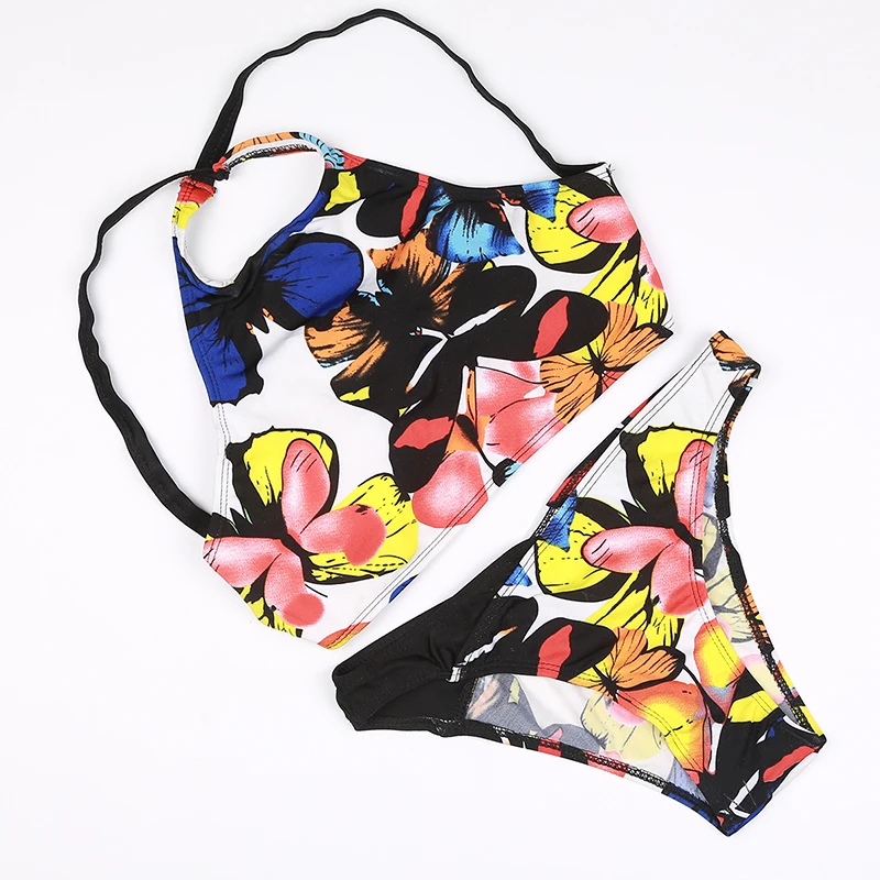 2018 плюс укороченный топ купальник с низкой талией синий комплект бикини из двух