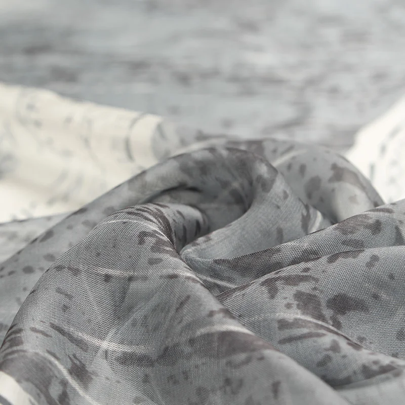 Новый модный шифоновый шелковый шарф с принтом черепа женское летнее длинное