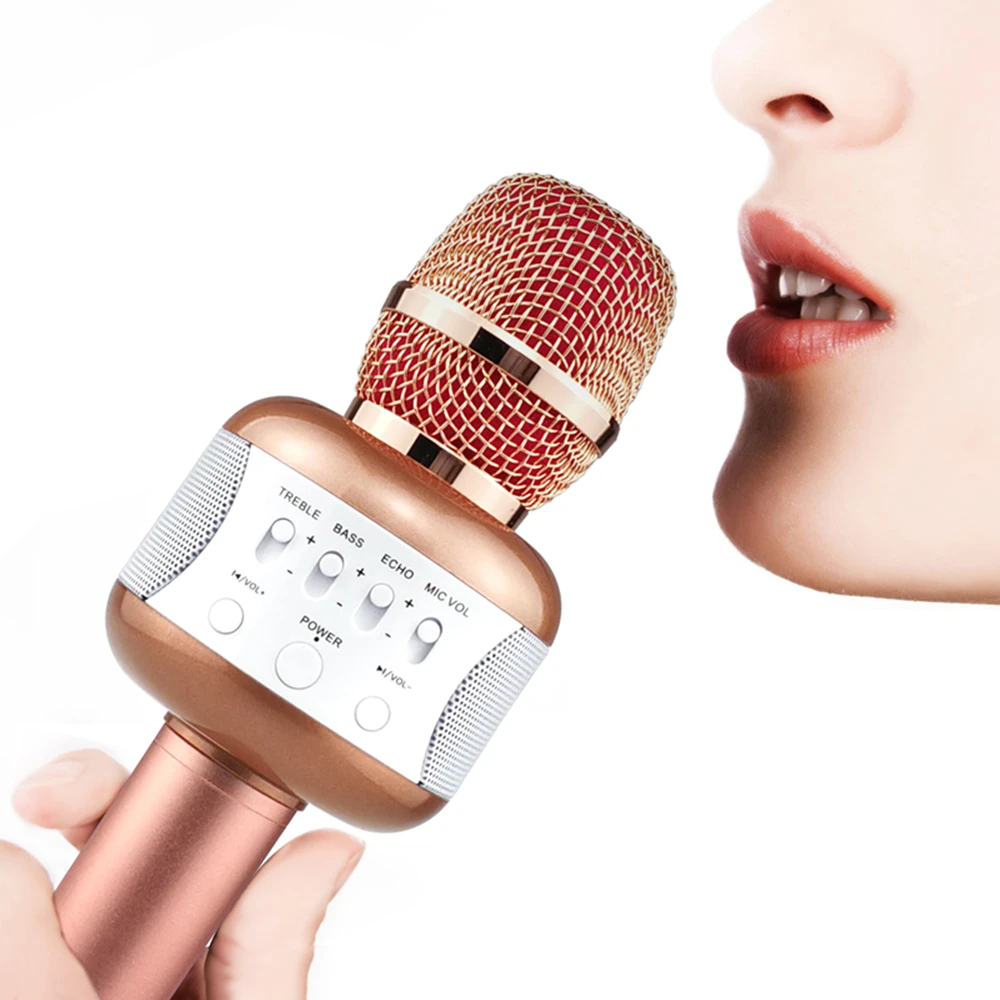 Микрофон профессиональный беспроводной караоке Mikrofon Microfone Bluetooth динамик KTV