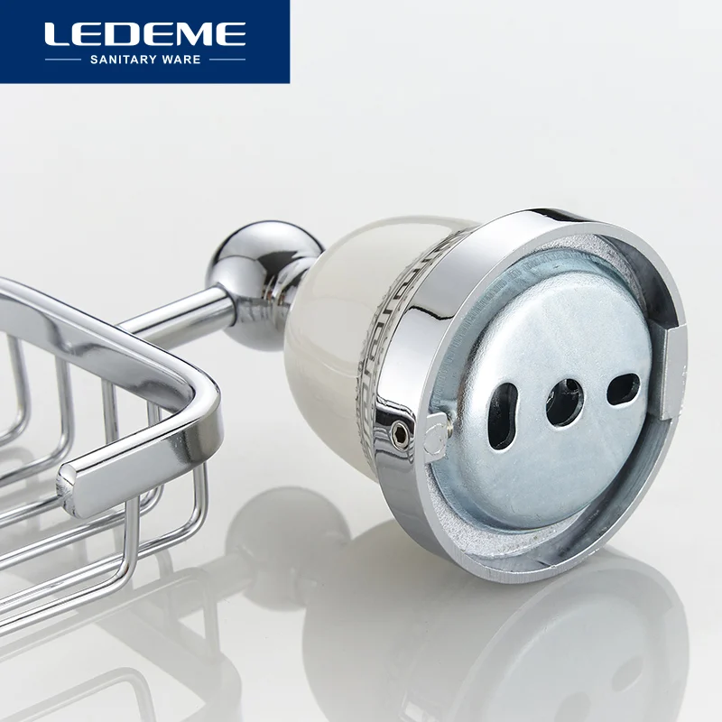 LEDEME мыльница настенные Керамика базы Chrome Аксессуары для ванной комнаты Алюминий