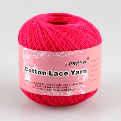 17 rose red TPRPYN 1 шт = 50 г натуральное гладкое кружево хлопчатобумажная пряжа для вязания кроше хлопчатобумажная пряжа 2y64440 - Цвет: 17 rose red