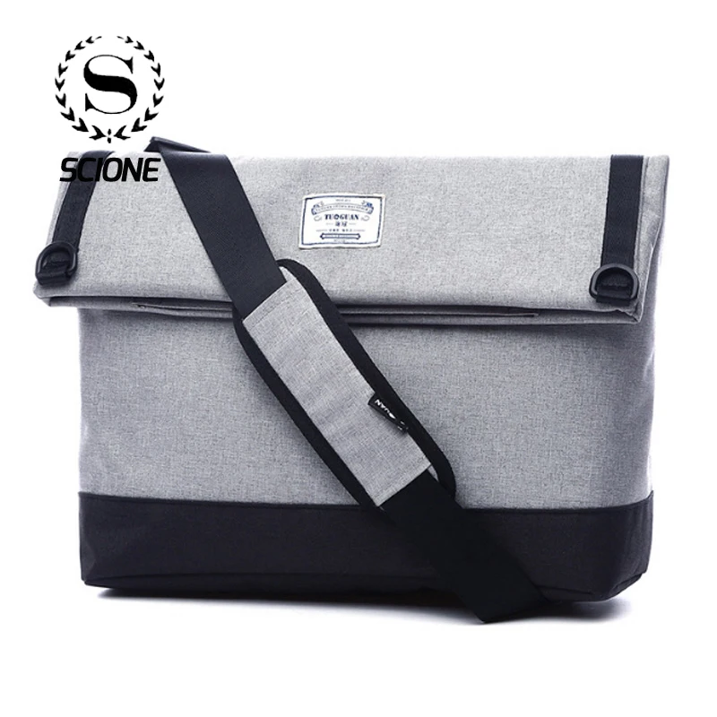 Простая повседневная сумка мессенджер мужские холщовые корейские сумки через