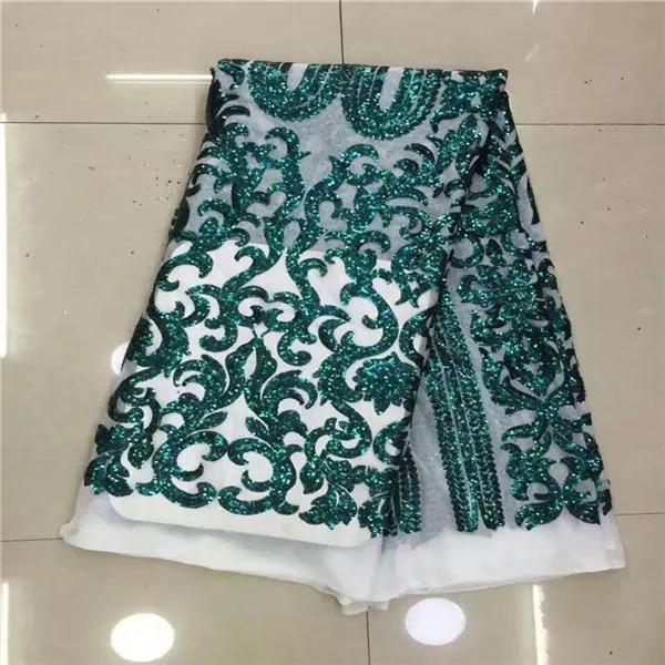 Высокое качество Африканский Кружево S Ткань net 2017 Тюль с пайетками/белый в