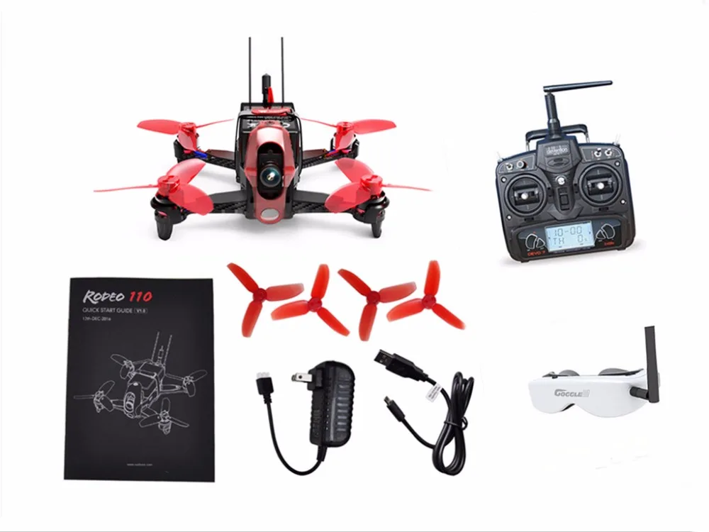 Walkera Rodeo 110 110 мм RC FPV мини-Квадрокоптер гоночный Дрон RTF BNF DEVO 7 DEVO 10 передатчик 600TVL камера Goggle2 Goggle4