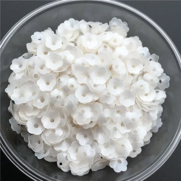 dull white 20 г 1500 шт 6 мм цветок сливы чашки неупакованные блестки шитье, свадебные конфетти ремесло, Дети DIY аксессуары одежды золотого цвета - Цвет: dull white