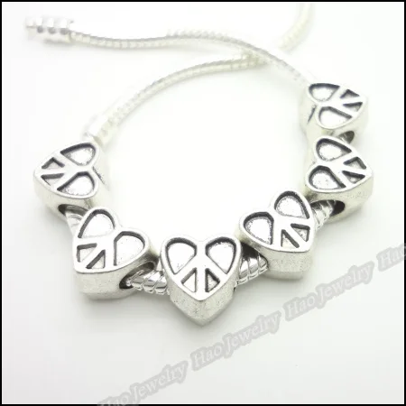 Оптовая продажа 60 шт. мода тибетского серебра в форме сердца любовь бусины
