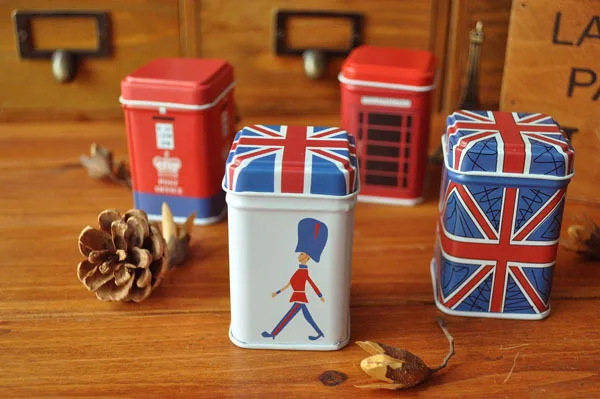 Бесплатная доставка! 1 лот = 24 шт.! Коробка органайзер в лондонском стиле жестяная