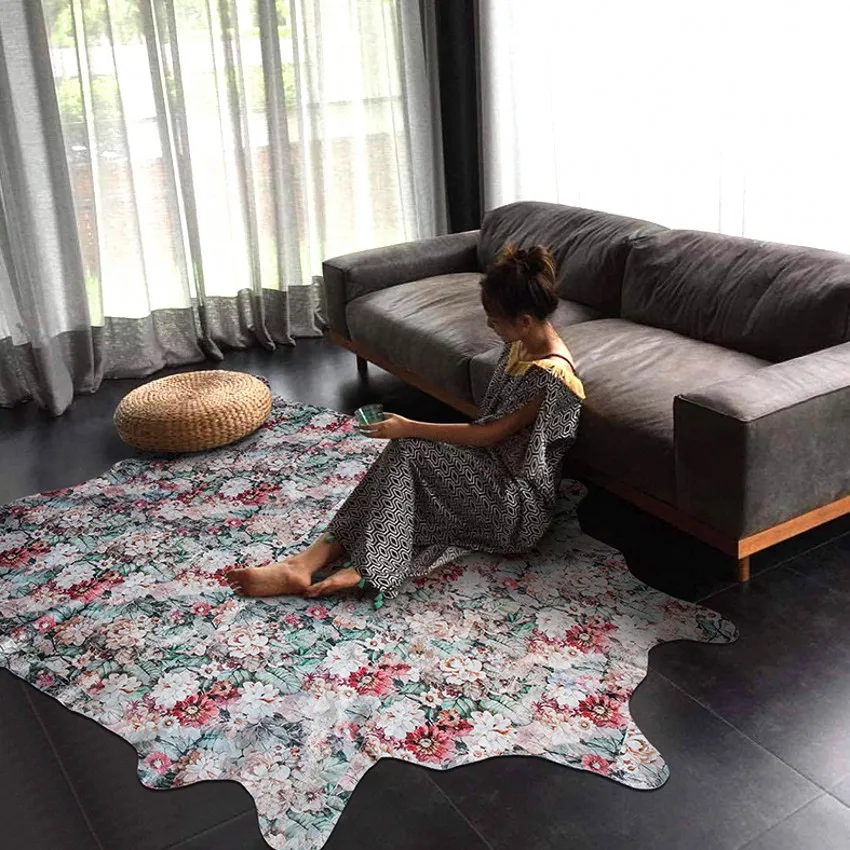 Американский стиль абстрактная картина маслом Узор Натуральная Воловья кожа мех